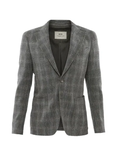 Corneliani Checked Blazer In Gray