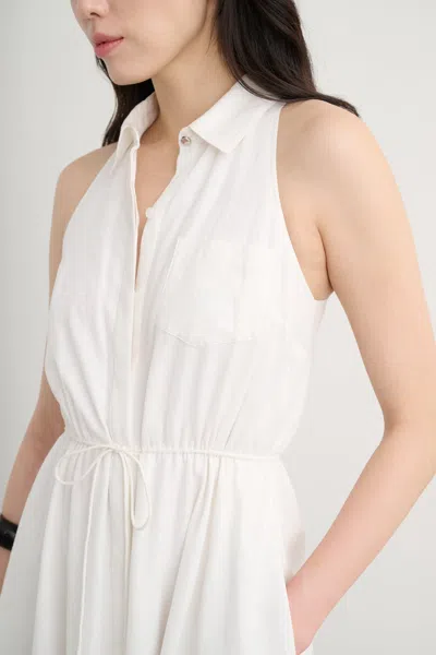 Toccin Tiana Sleeveless Shirt Midi Dress In White