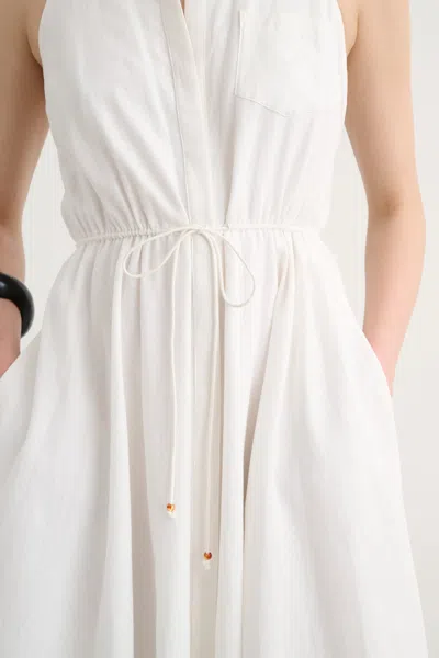 Toccin Tiana Sleeveless Shirt Midi Dress In White