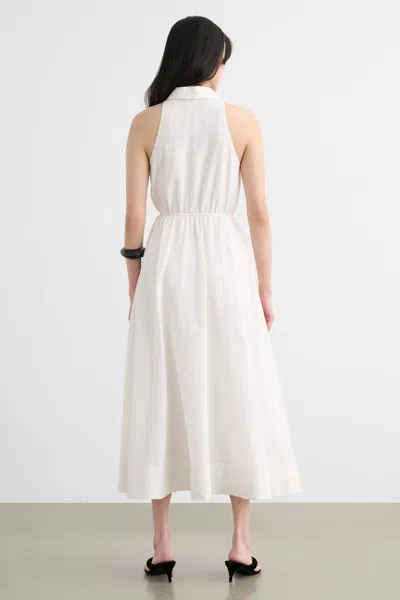 Toccin Tiana Sleeveless Shirt Midi Dress In White