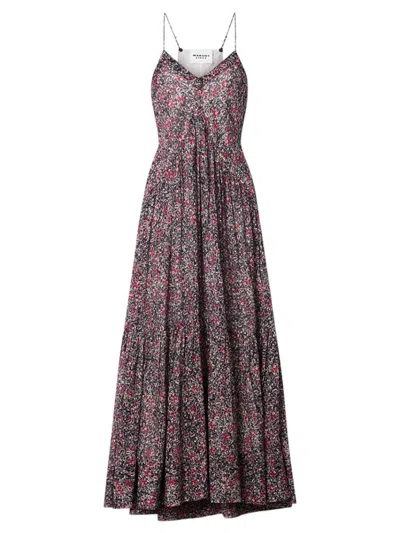 Isabel Marant Étoile Sabba Cotton Floral Printed Dress In Multicolor