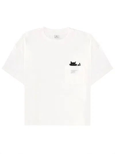 Ps By Paul Smith White Graphic Crew Neck T-shirt