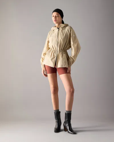 Moose Knuckles Drawstring Waist Hooded Jacket In Brown