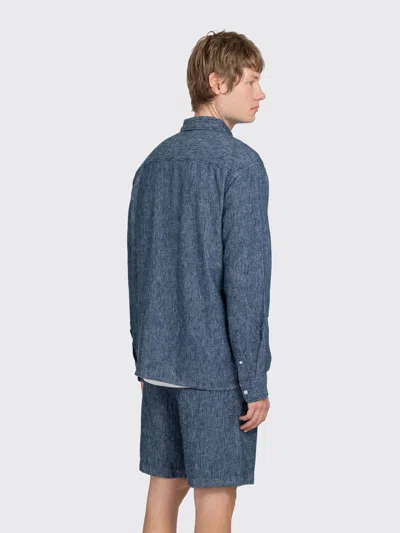 Minimum Titan Patch-pocket Overshirt In Blue