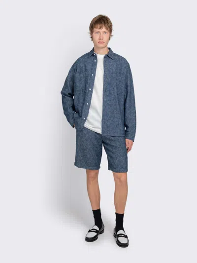 Minimum Titan Patch-pocket Overshirt In Blue