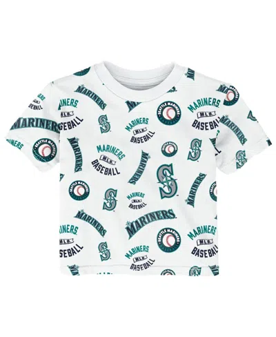 Outerstuff Toddler White Seattle Mariners Run Down T-shirt In Green