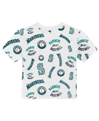 Outerstuff Toddler White Seattle Mariners Run Down T-shirt In Green