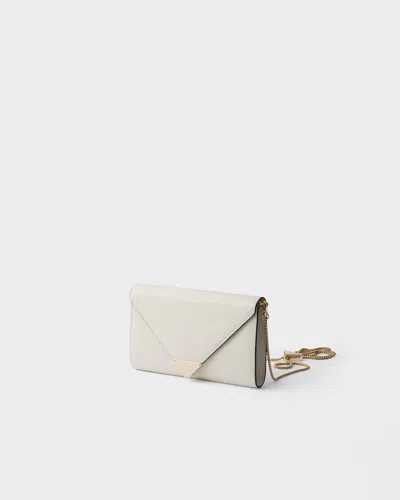 Prada Mini Saffiano Leather Bag In Neutral