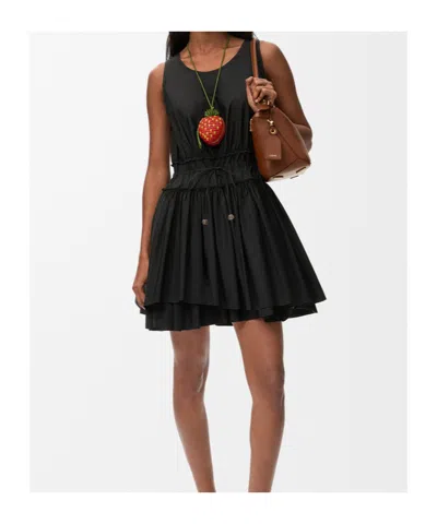 Loewe Drawstring Mini Dress In Black