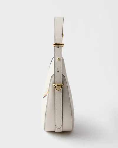 Prada Arque Mini Leather Shoulder Bag In White