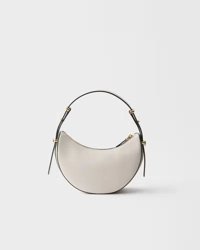 Prada Arque Mini Leather Shoulder Bag In White