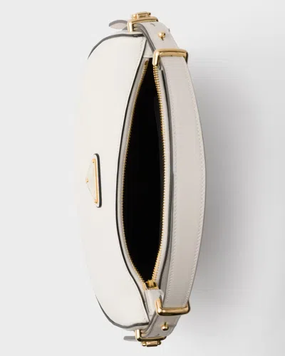 Prada Arque Mini Leather Shoulder Bag In White