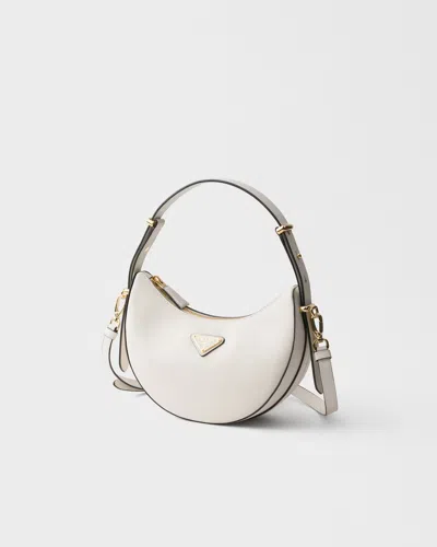 Prada Arque Mini Leather Shoulder Bag In White