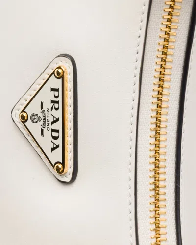 Prada Arque Mini Leather Shoulder Bag In White
