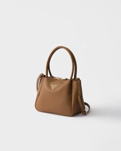 Prada Small Leather Handbag In Brown