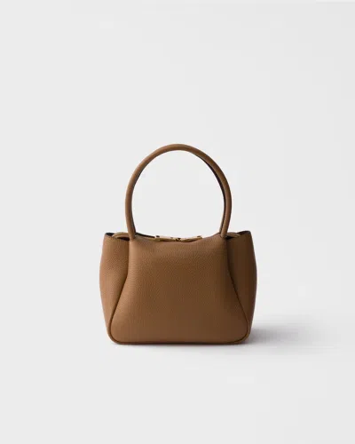Prada Small Leather Handbag In Brown