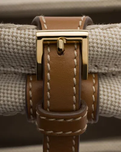 Prada Jardini Re Small Cotton Canvas Bag In Neutral