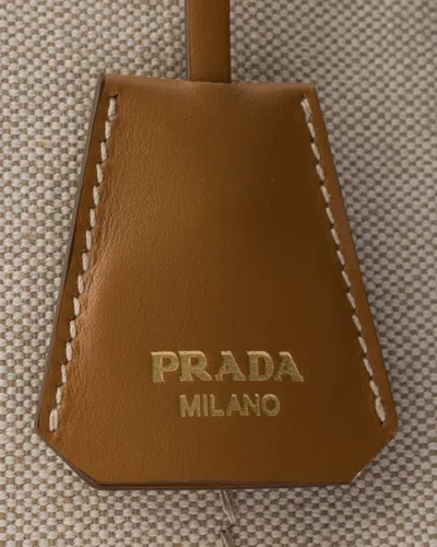 Prada Jardini Re Small Cotton Canvas Bag In Neutral
