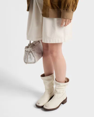 Prada Vintage-effect Leather Boots In Multi