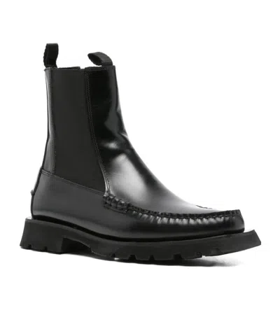 Hereu Leather Chelsea Boots In Black