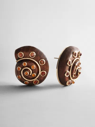 Baublebar High Tide Shell Statement Earrings In Brown