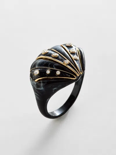 Baublebar Nikki Shell Statement Ring In Black