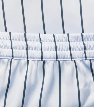 Skims Woven Shine Sleep Boxers With Lace In Blue