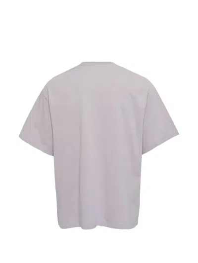 We11 Done Checkered Logo T-shirt In Gray