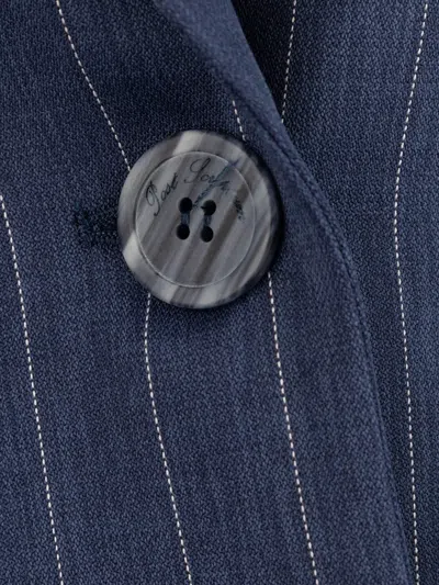 Post Scriptum Pinstripe-pattern Peak-lapels Blazer In Blue
