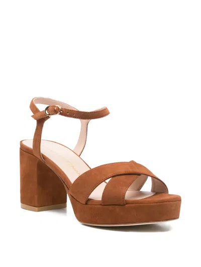Stuart Weitzman Cross-strap Platform Sandals In Multi
