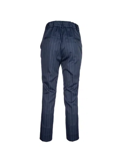Post Scriptum Pinstripe-pattern Tailored Trousers In Blue