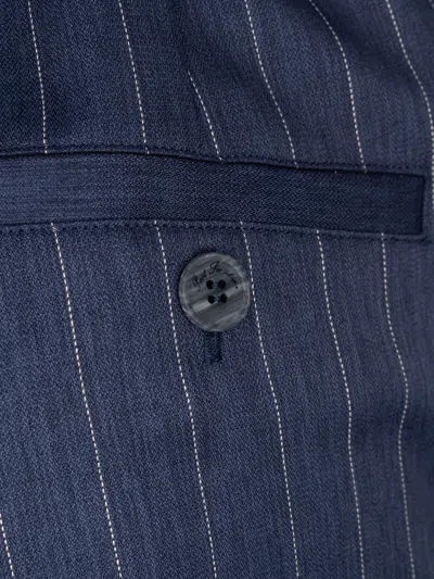 Post Scriptum Pinstripe-pattern Tailored Trousers In Blue