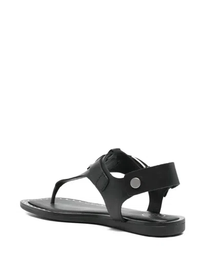 Ash Stud-embellished Leather Sandals In Black