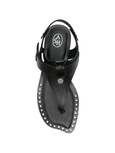 Ash Stud-embellished Leather Sandals In Black