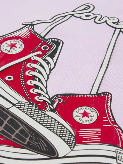 Converse Heart-patch T-shirt In Purple
