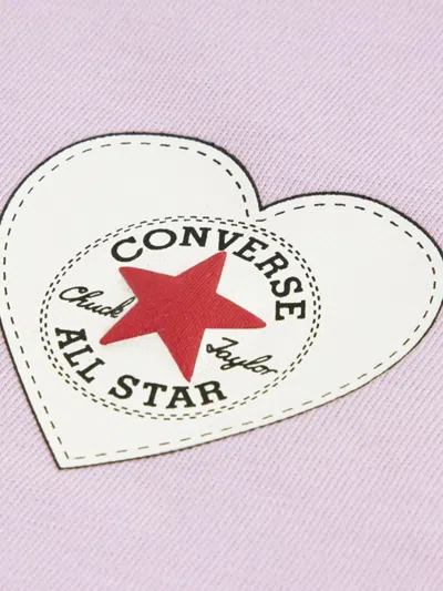 Converse Heart-patch T-shirt In Purple
