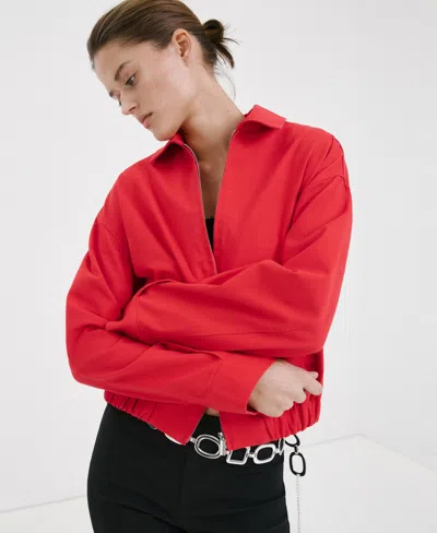 Mango Featuring Hailey Bieber Mutis Oversize Jacket In Red