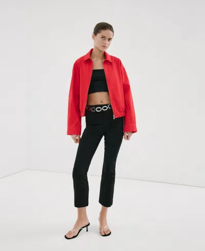 Mango Featuring Hailey Bieber Mutis Oversize Jacket In Red