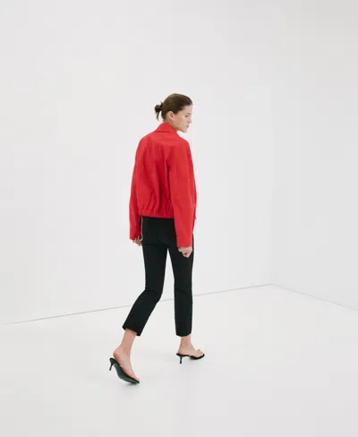 Mango Featuring Hailey Bieber Mutis Oversize Jacket In Red