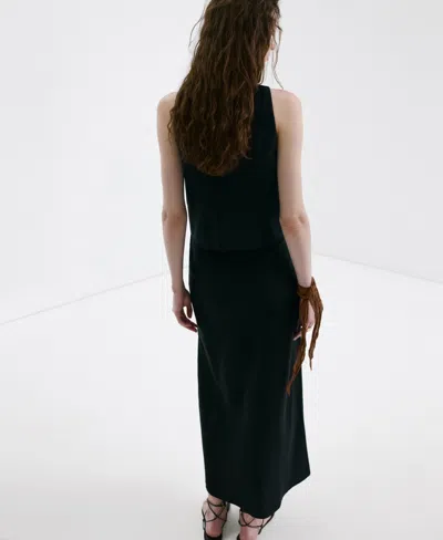 Mango Toggle Closure Vest In Black