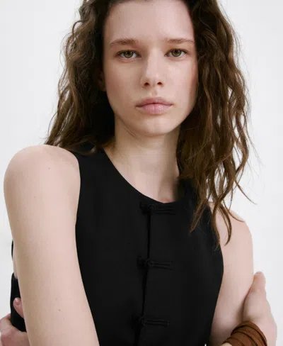 Mango Toggle Closure Vest In Black