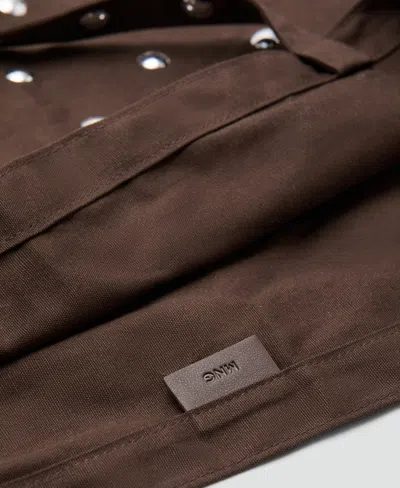 Mango Stud Shopper Bag In Brown