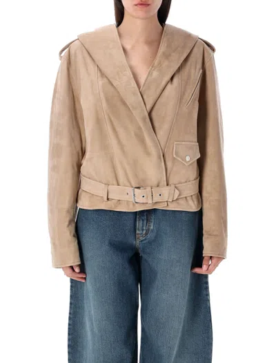 Alaïa Alaia Full-coverage Hooded Biker Jacket Size 38 In Brown