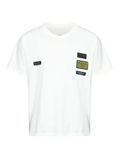 Mm6 Maison Margiela External Labels Cotton Crewneck T-shirt In White