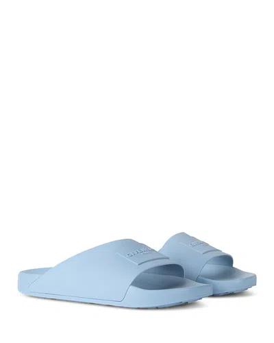 Givenchy Label Slide Mules In Rubber In Blue