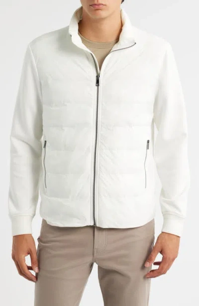 Bugatchi Soft Touch Quilted Zip-up Bomber Jacket In Gray