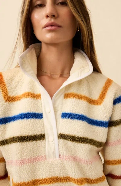Faherty Fireside Fleece Pullover Top In Neutral