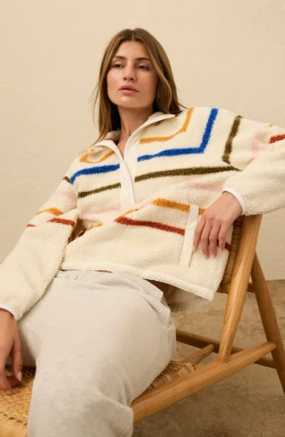 Faherty Fireside Fleece Pullover Top In Neutral