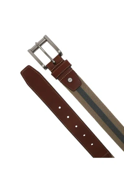 Boconi Elastic Braid Leather Tab Belt In Brown