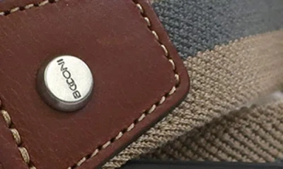 Boconi Elastic Braid Leather Tab Belt In Brown